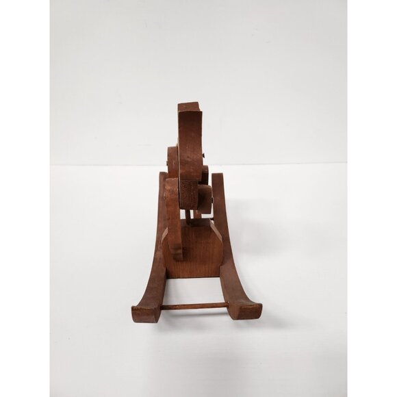 Vintage Carved Wood Rocking Horse Toy Movable Parts Rustic Nursery Decor - Picture 4 of 10